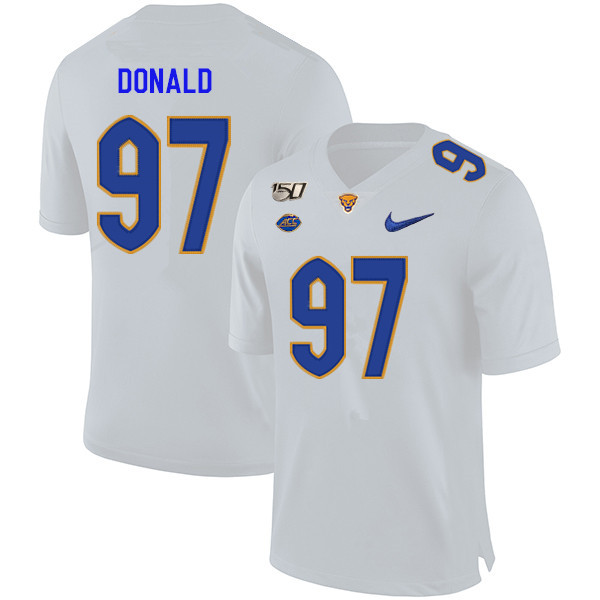 2019 Men #97 Aaron Donald Pitt Panthers College Football Jerseys Sale-White